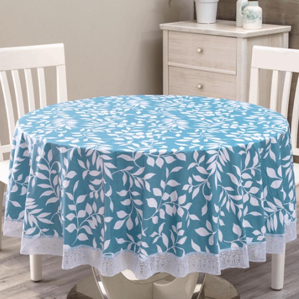 Printed Design PVC Tablecloth Pastoral Style Round Table Cover Waterproof Tablecloth  Hotel Use