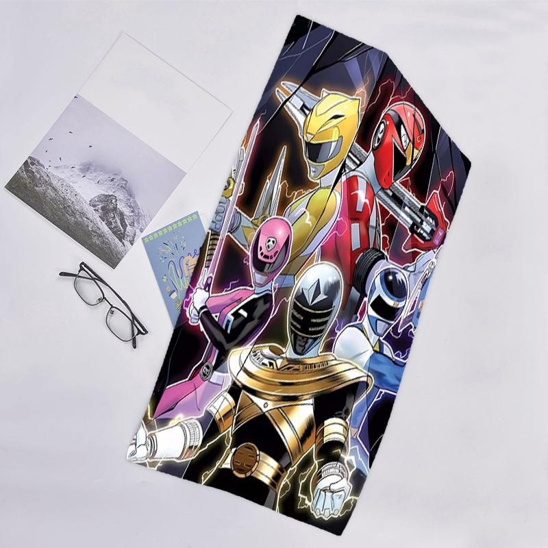 1pc Mighty Morphin Power Rangers1 Beach Towel, Beach and Seaside Swimming Pool Equipment, Fashion Pattern, Rectangular, Travel Essentials