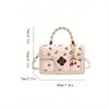 Fashionable High-Class Lady Square PU Handbag, Cute Cherry Printed Shoulder Bag for Shopping, Dating, and Crossbody, Kawaii Cherry Elements Valentines