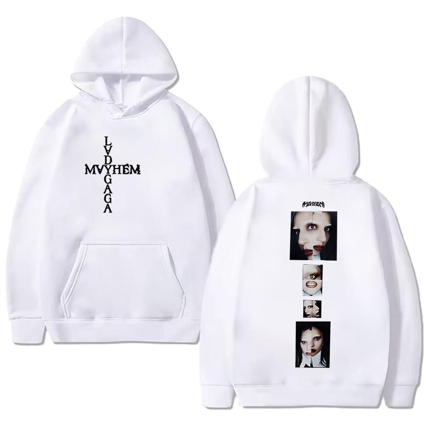 Hot Sale Lady Gaga Tour Double Sided print Hoodies Unisex vintage hip hop streetwear Men women Casual Fleece Sweatshirts Jacket