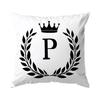 A-Z Crown Letters Decorative Cushions Pillowcase Polyester Cushion Cover Throw Pillow Sofa Decoration Pillowcover Home Decor