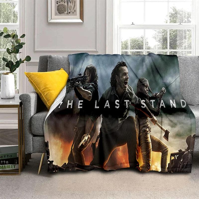 Cobertor 3D Horror TV The Walking Dead TWD, cobertor macio para casa, quarto, cama, sofá, piquenique, viagem, escritório, cobertor, crianças