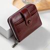 Fashion Men's Multi-Card Wallet Vintage PU Wax Oil Leather Short Wallets Unisex Zipper Coin Purse Male Card Holders Man Purses