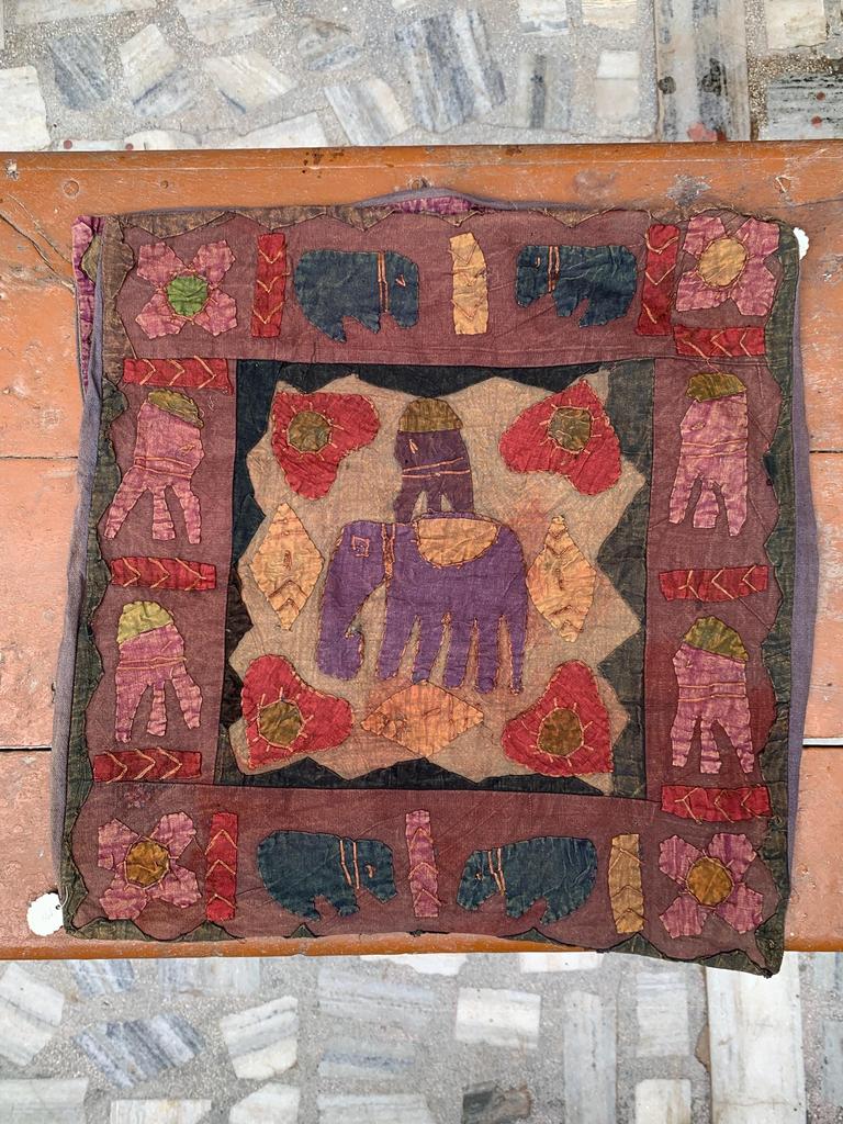 Hand Embroidered Cotton Pillow Cover: Bohemian Decorative Cushion 40