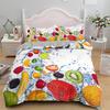 Fruit Raspberry Duvet Cover King Queen Double Size 3D Grapefruit Blueberry Print Soft Bedding Set 2/3pcs Polyester Quilt Cover