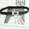 Fashionable Elastic Metal Waist Belt Women's Dress Suit Belt Autumn Winter Black In Stock
