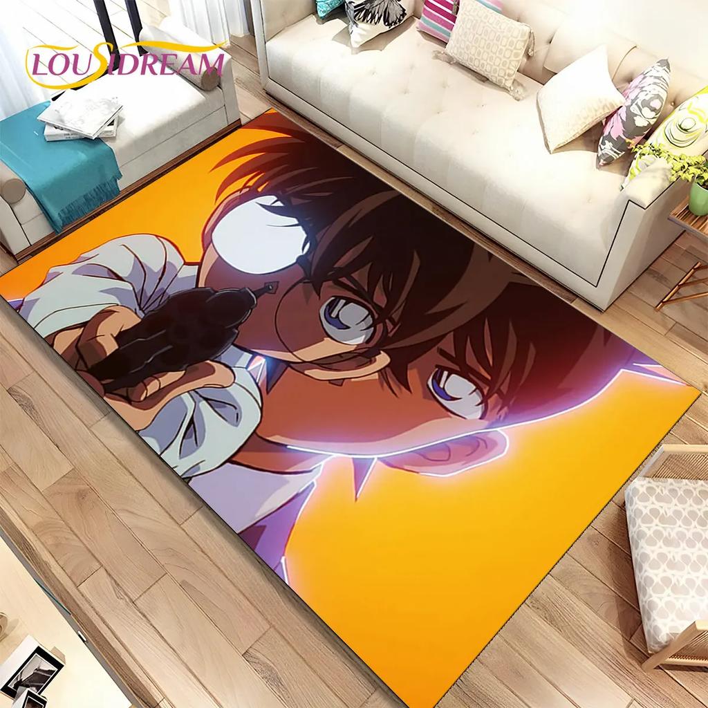 Anime Detective Conan Cartoon Area Rug Large,Carpet Rug for Living Room Bedroom Sofa Doormat Decoration,  Kid Non-slip Floor Mat