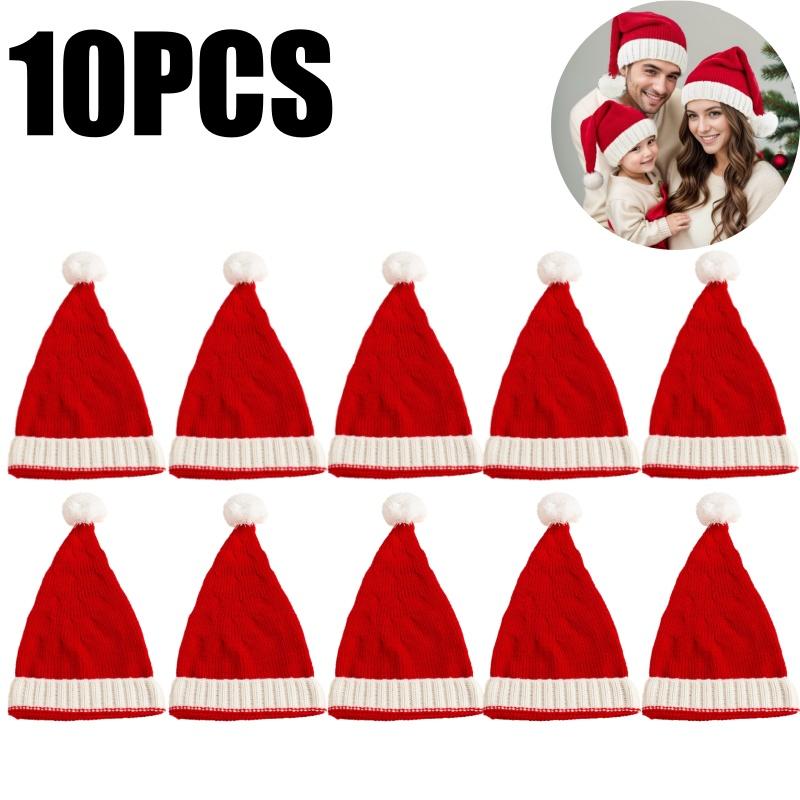 Holiday Photoshoot Prop Christmas Knitted Hat for Adults Kids Winter Festive Party Decoration Costume Accessory
