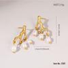 High-End European & American 18K Gold Stainless Steel Stud Earrings - Fashionable, Versatile, and Colorfast Niche Jewelry