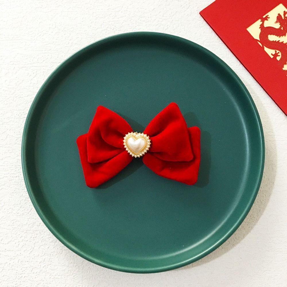 Rabbit Children Red Bow Hairpin Crown Ancient Style Hairpin Sweet Hanfu Hair Sticks  Girls