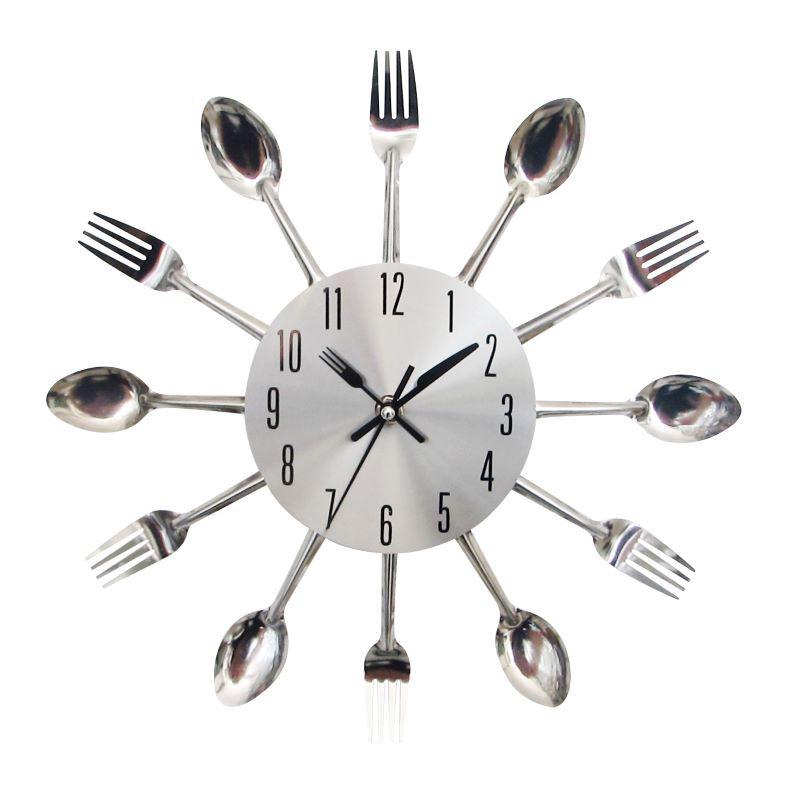 

Nordic Metal Creative Wall Clock - Silent Quartz, Simple Wall-Mounted Clock for Living Room 12.5 inches серебряный