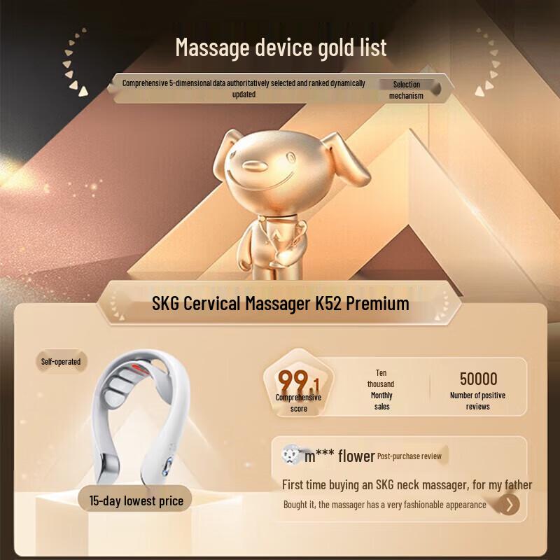 SKG K5-2 Deluxe Smart Neck and Shoulder Massager CN Plug (adapter Included)