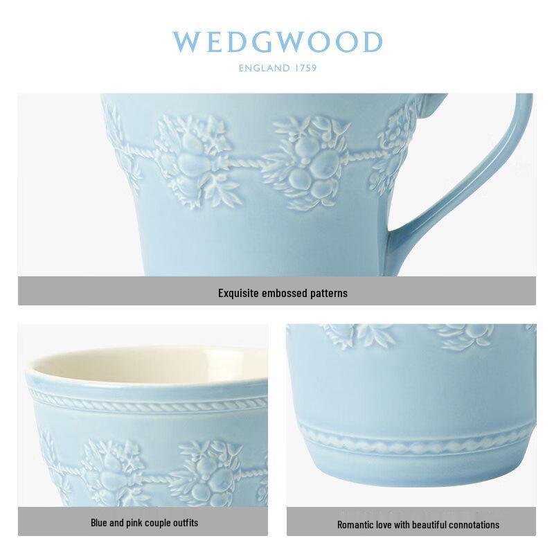 Wedgwood Joyful Holiday Blue Mug & Tea Caddy Set