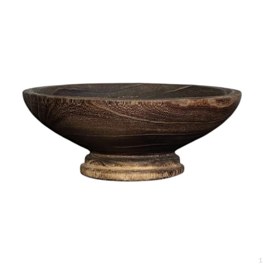 Tigela Decorativa com Pedestal Madeira Café da Manhã Bolo Exibição Servidor Bandeja de Madeira Fruta