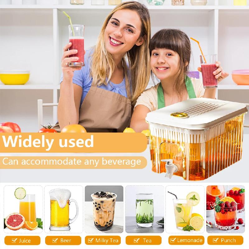Large Capacity Cold Kettle Detachable Base Portable Juice Jug Cold Water Kettle with Faucet Refrigerator Ice Drink Dispenser