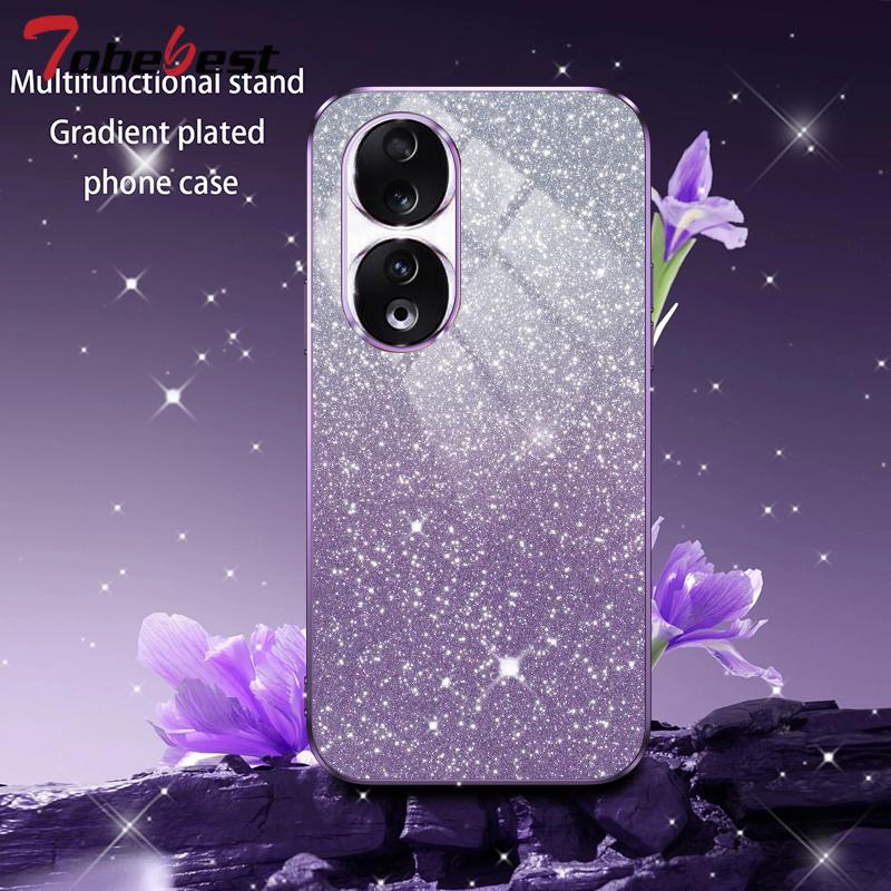 Shiny Glitter Plating Silicone Case for Huawei Honor 90 80 70 60 50 Pro SE Camera Lens Soft Back Cover