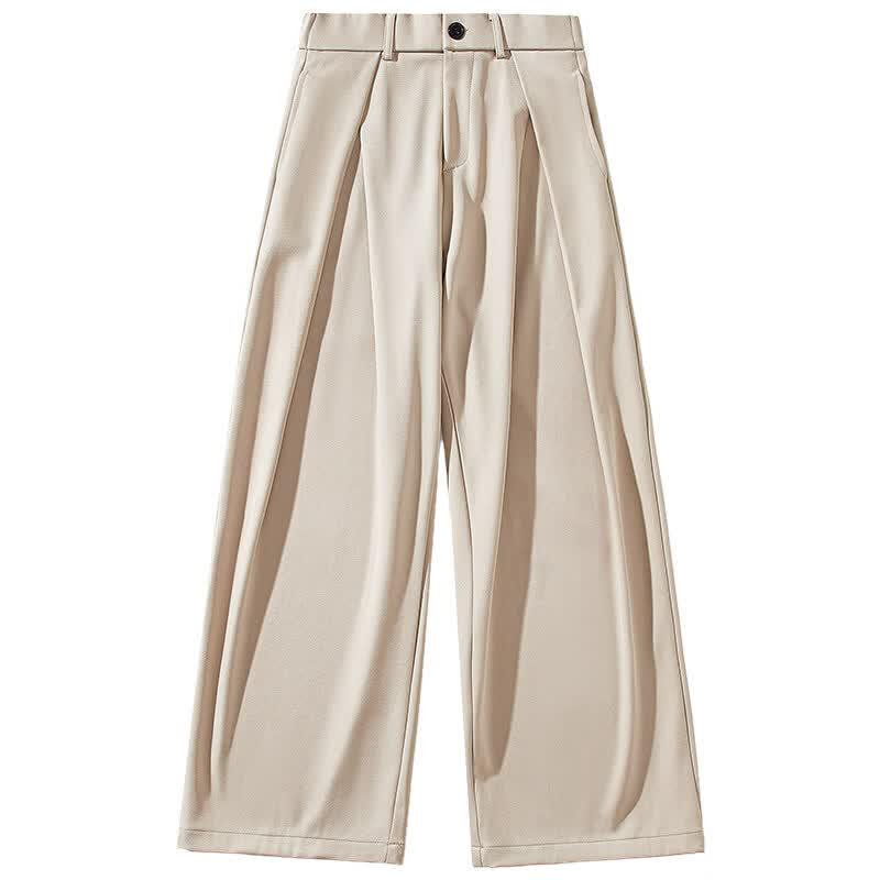 Retro Pleated Wide-Leg Trousers