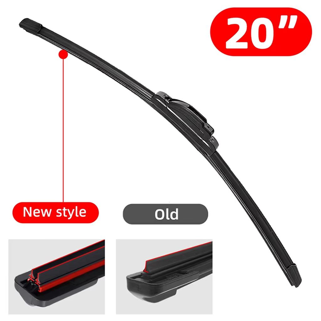 General J/U Hook Dual Rubber Strip Wiper Blade Boneless Car Windshield Wiper Multifunctional Boneless Double-layer Rubber Str