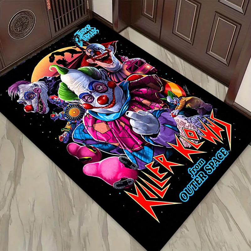 Killer Clown Horror Carpet Rug for Living Room Bedroom Home Sofa Decoration,Kids play Non-slip Floor Mat
