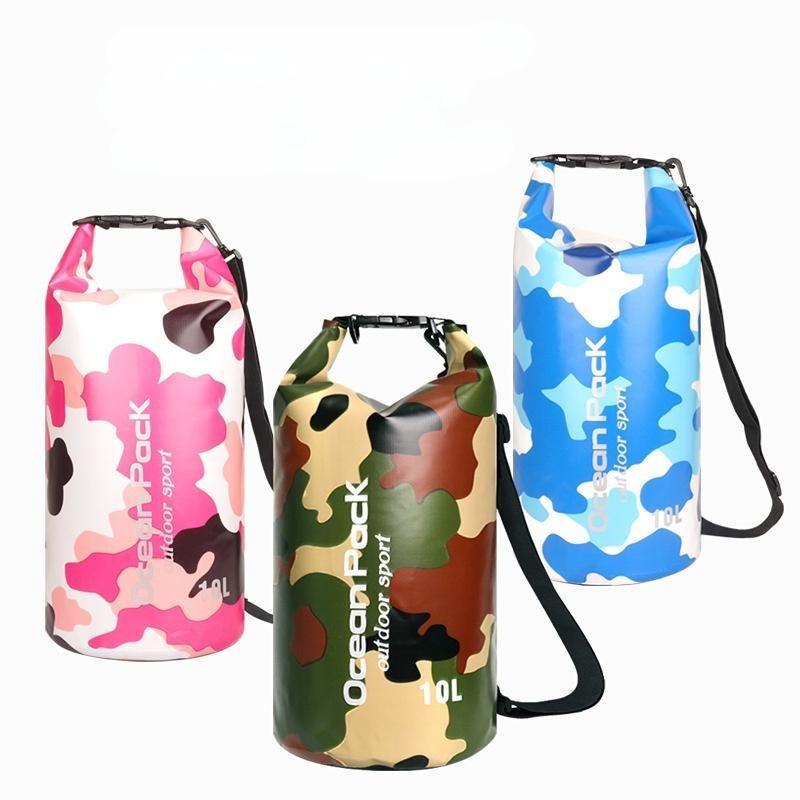 Waterproof Dry Camouflage Bag for Diving PVC Camouflage Waterproof Backpack Portable Outdoor Sport Rafting Bag 2L 5L 10L 15L 20L 30L