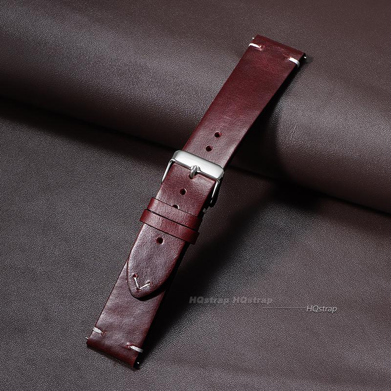 

Vintage Oil Wax Genuine Leather Watch Strap for Samsung Galaxy Watch Band 18mm 19mm 20mm 22mm 24 Brown Black Watchbands Bracelet 18mm красный