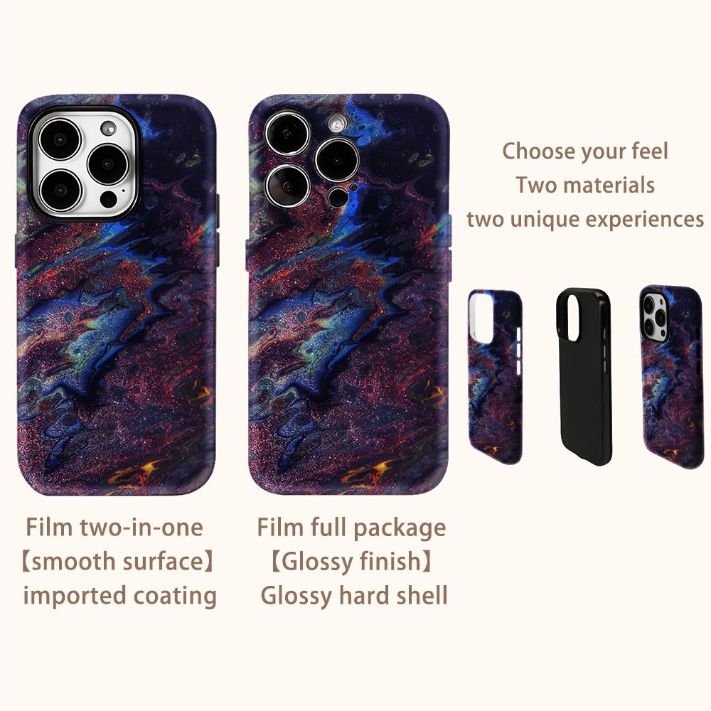 Galaxy Marble Swirl Phone Case for IPhone 17AIR 16E 16 15 14 13 12 11 17 Pro Max Plus Double-layer Back Cover