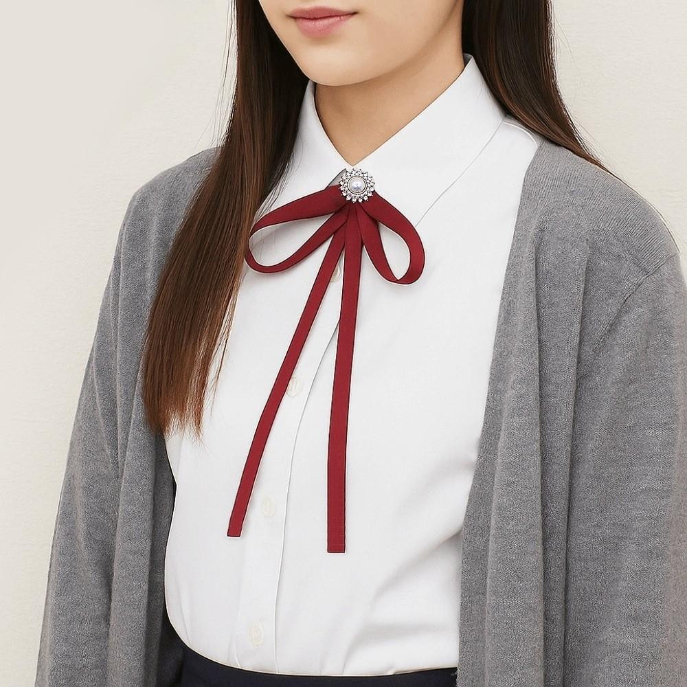 Business Ribbon Brooches Imitation Pearl Cravat Elegant JK Bow Tie  Shirt Accessory