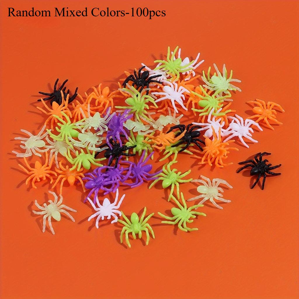 100pcs/50pcs Plastic Halloween Spider Decorations Perfect for Creating A Haunting Atmosphere Christmas and Halloween Decorations