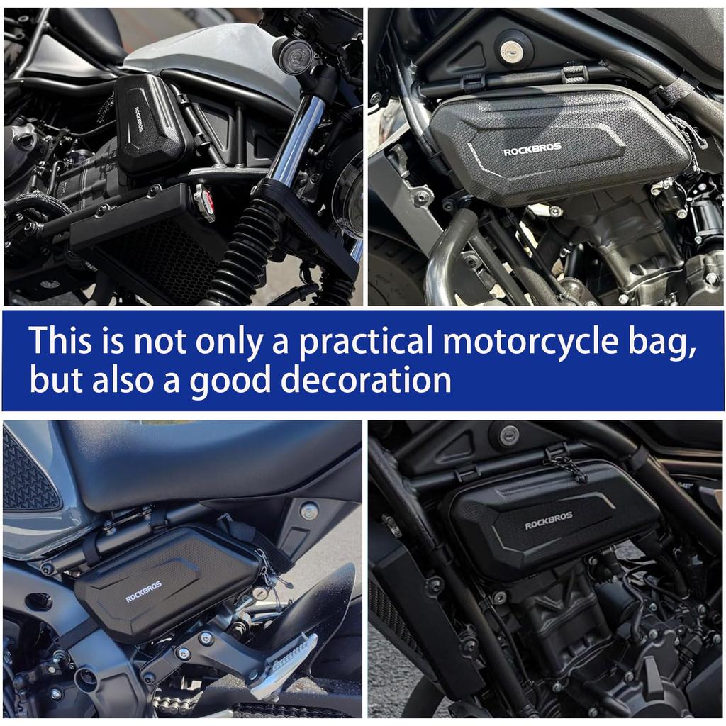 WOOGA Motorcycle Modified Hard Shell Saddle Waterproof Triangle Side Bags Tool Bag Gal Carbon Look Waterproof Zipper for Honda REBEL CMX 250 CMX 300