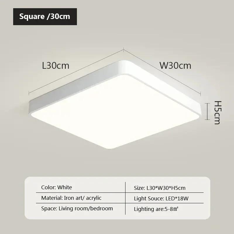 

Современный светодиодный потолочный светильник, минималистичный квадратный черный белый декоративный светильник для спальни, гостиной, холла, столовой, прохода, внутреннего освещения Cool White-No RC