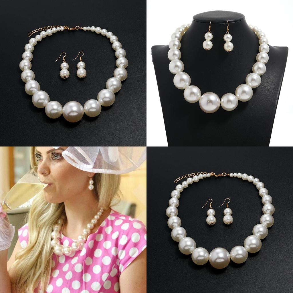 Necklace Fashion Pearl For Women With Multilayer Water Chain Pendant Geometric