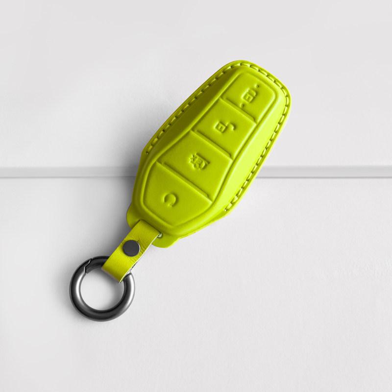 Genuine Leather Key Cover for BYD Song L, Seagull Dolphin, Qin Plus, Sea Lion 07Dmi Key Fob