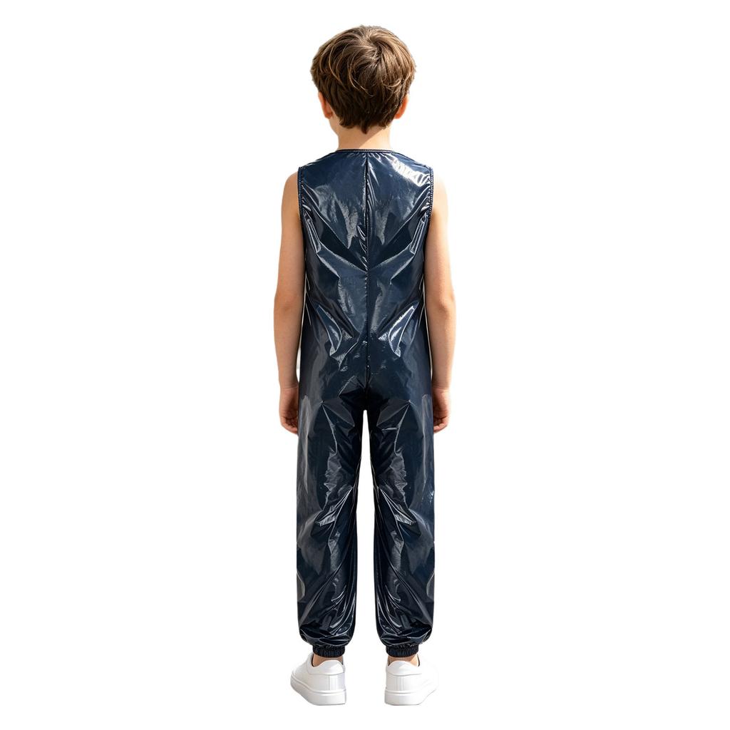 Kinder Jungen Mädchen Adaptiver Overall Wasserabweisende Windelüberzug Body Ärmellos Reißverschluss Elastische Beinöffnung Strampler für Pool Strand Schwimmen