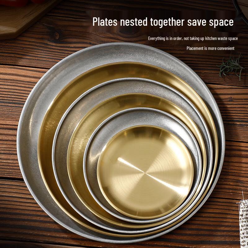 Yangge 304 Stainless Steel Round Serving Plate