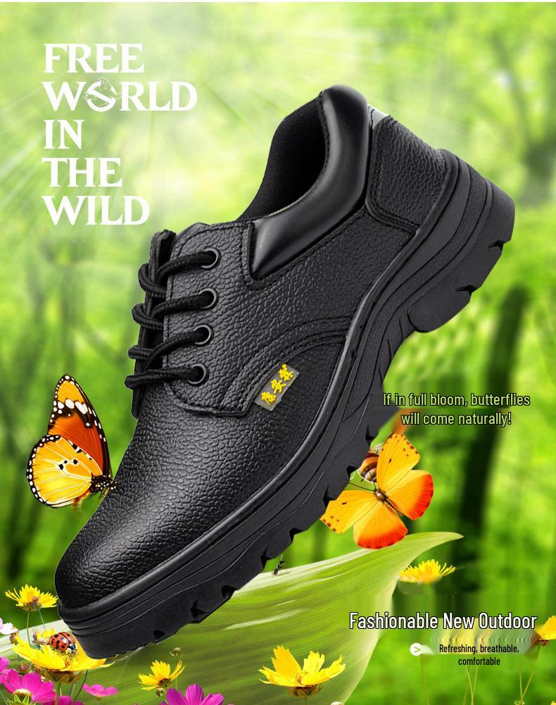 Pánská prodyšná pracovní obuv odolná proti nárazu a propíchnutí - Odolná proti oleji a kyselinám a protiskluzová ochranná obuv