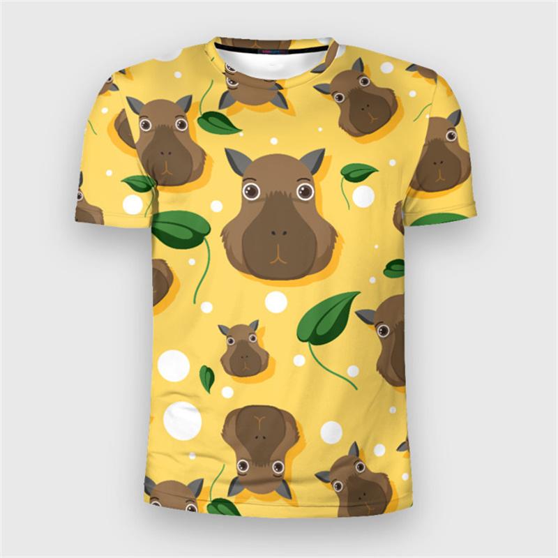Summer Y2k 3D Printing Cute Animal Capybara T Shirt For Men Funny