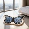 70*100cm Butterfly-shaped Faux Cashmere Rug, Skin-friendly And Comfortable Bedside Blanket