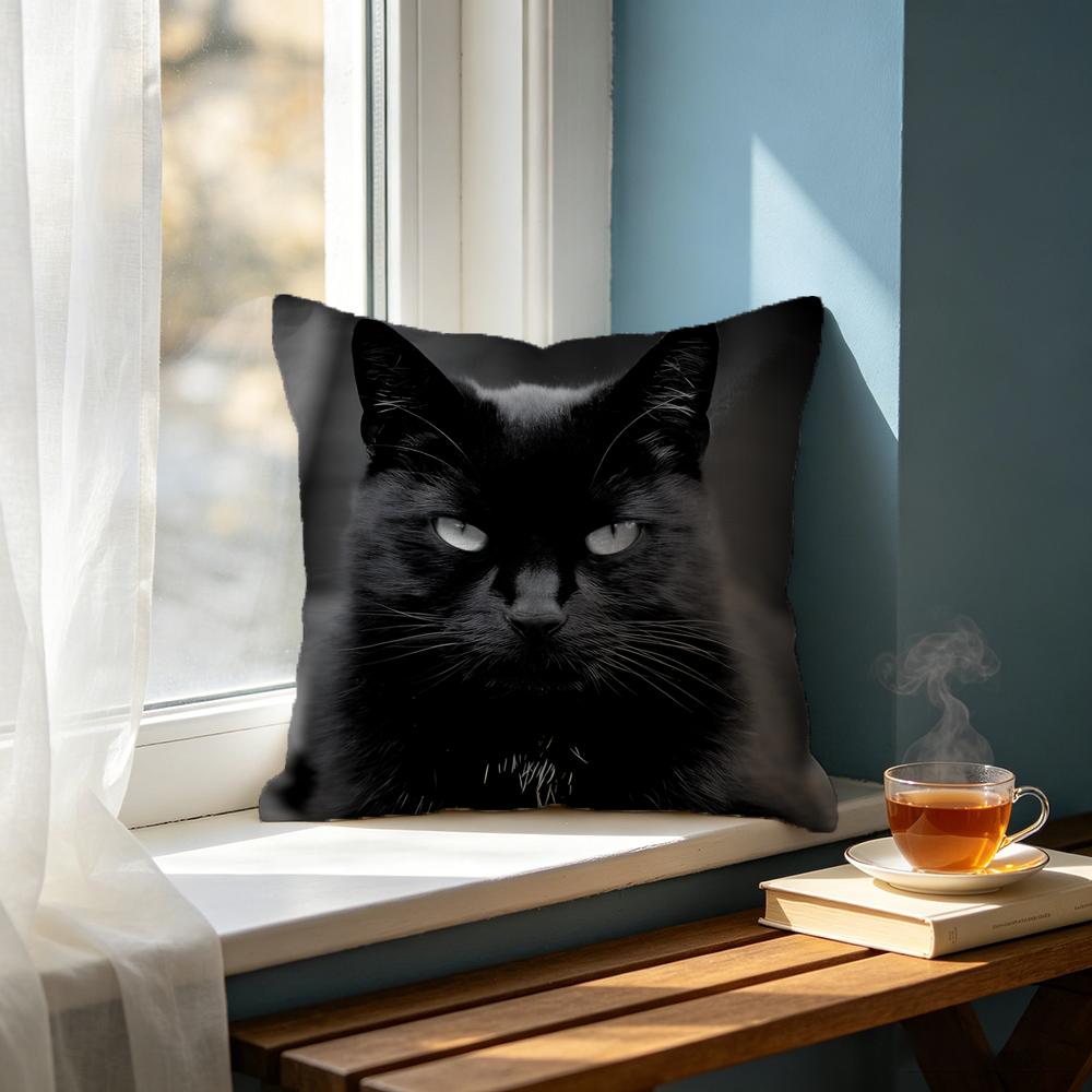 Cute bblack cating Cushion Cover Cushion Cover Set Pcs x x x Pillowcase Decorative Sofa Home Decor