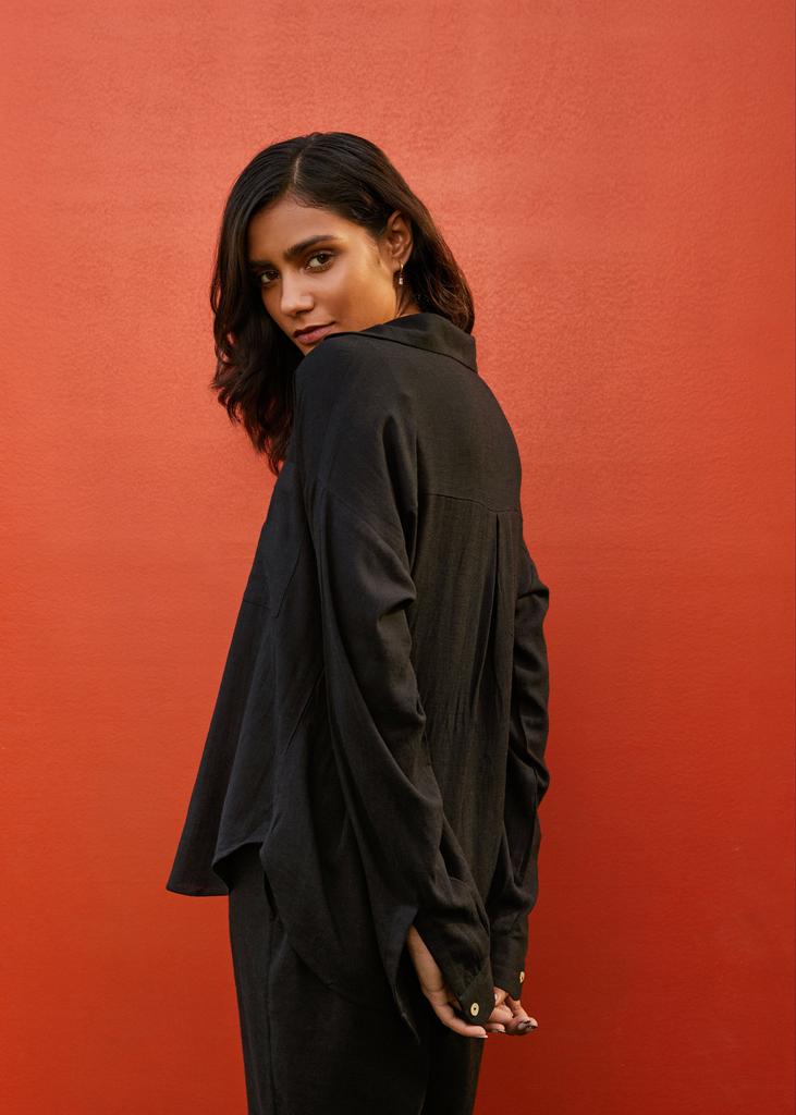Linen Lounge Shirt Women Relaxed Fit Long Sleeve Casual Top