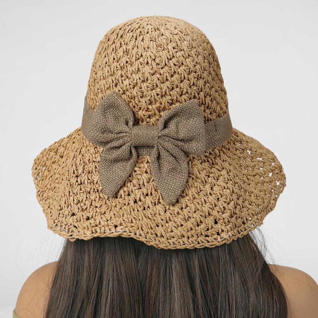 ALAN EATON Hat wigs Cap Brown Color Hair Extension Connect Summer Straw Hat for Women Heat Resistant Fiber Breathable Hat