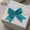 Champagne Party Supplies 4Pcs Glitter Christmas Bow, Sparkling Ribbon Hanging Ornament for Floral Arrangement Bows Tree Front Door Wreath, Festive