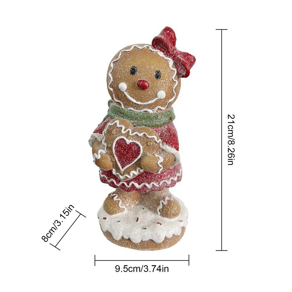 Gingerbread Man Statue Resin Gingerbread Man Shape Figurine Ornament Small Christmas Sculpture For Boys Girls Gifts