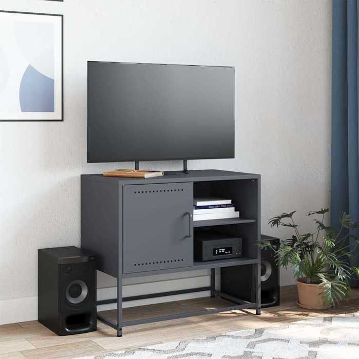 VidaXL TV Cabinet Anthracite 68x39x60.5 Cm Steel, TV Stand, TV Sideboard, Multimedia Cabinet, TV Bench, Hi-fi Cabinet, Center of 846520