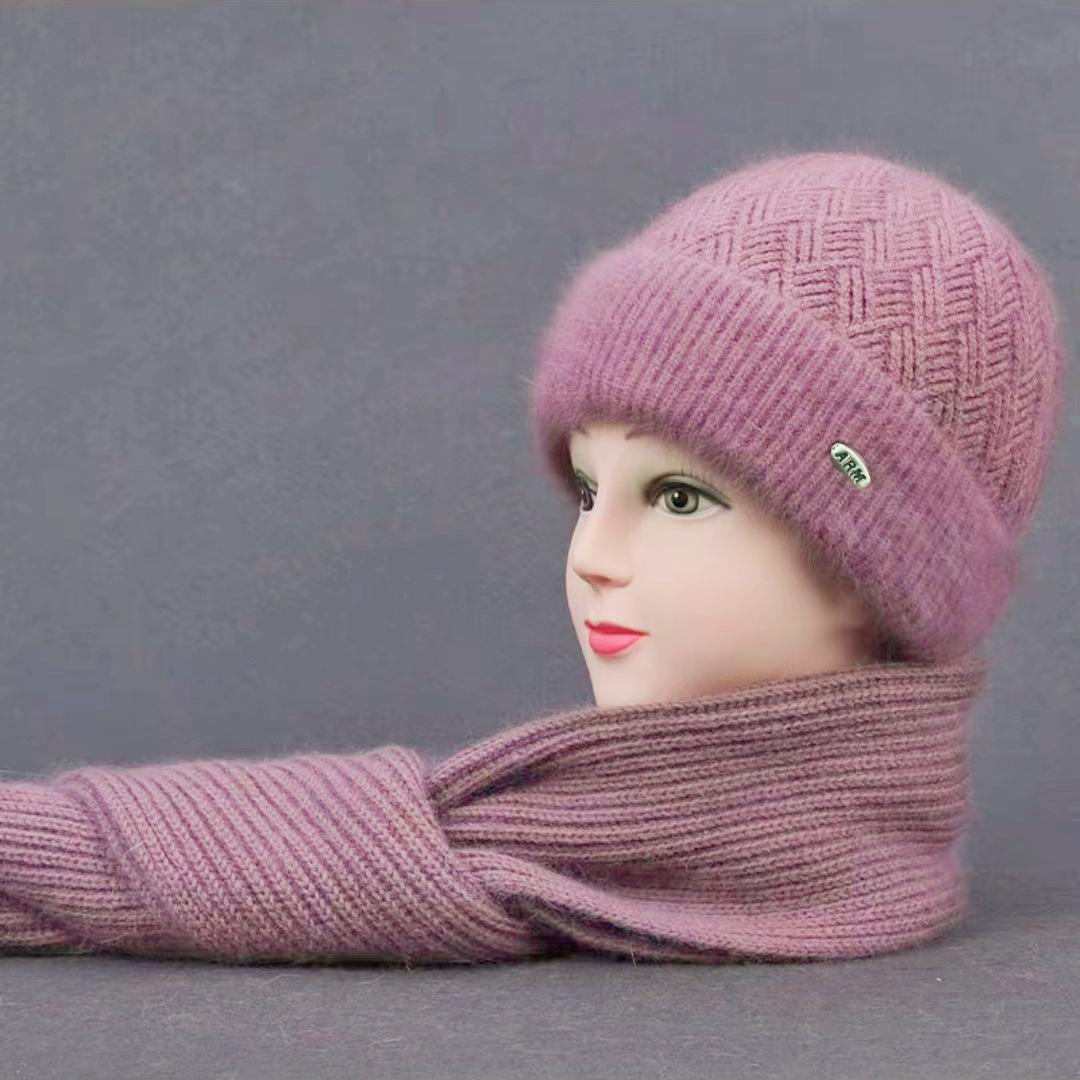 

Средний возраст Пожилые Зимние шерстяные женские толстые шерстяные шарфы, наборы шапок для мам, теплые вязаные шарфы для бабушек и бабушек One Size