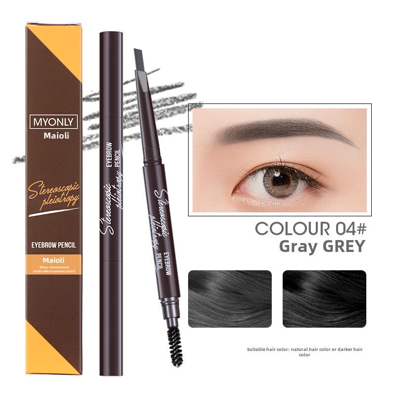 Maioli Dual-Ended Automatic Rotating Waterproof Eyebrow Pencil - Triangle Tip, Long-Lasting, Sweat-Proof, Non-Smudge