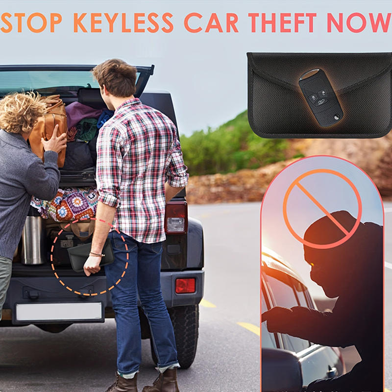 Faraday Bag Car Keys Signal Blocker Remote Control Shielding Protector Key Case Solid Color Portable Safe Lock Keys Pouch