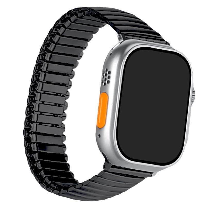 Polert Elastisk Rustfritt Stål Rem for Apple Watch Bånd 49mm 45mm 44mm 40mm 41mm 38/42mm for Iwatch 8 7 SE 6 5 4 Armbånd