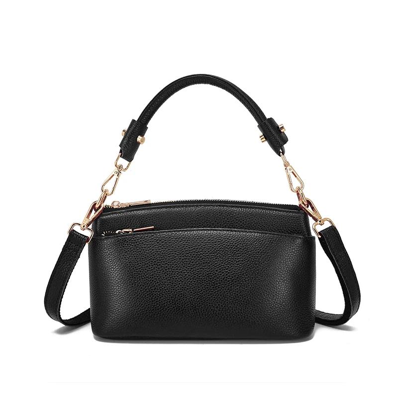Women Cowhide Genuine Leather Shoulder Bag Lady Luxury Designer Fashi Retro Bags Female Cow Real Leather Handbag for Ladies
