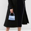 By Far Croco Series Crocodile Pattern Flap Closure Leather Mini Handheld Crossbody Shoulder Bag Women bags Blue 18FWMINASBDSMA