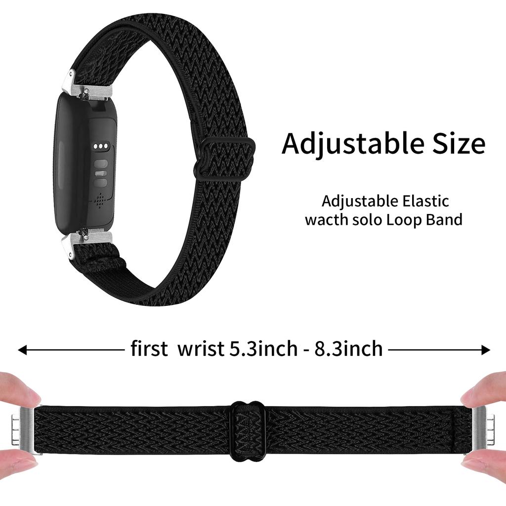 For Fitbit Inspire 3 Wave Shape Woven Nylon Smart Watch Band Replacement Wrist Strap